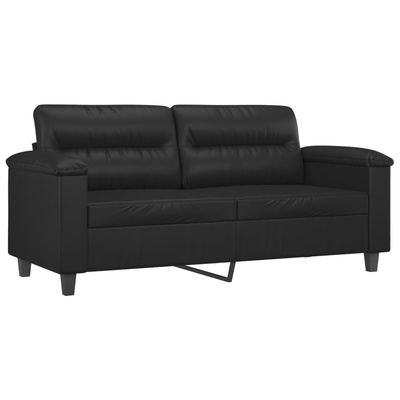 2-osobowa sofa, czarna, 140 cm, sztuczna skóra model standard