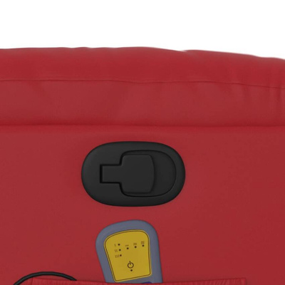 vidaXL Podnoszony fotel masujący, rozkładany, czerwony, ekoskóra