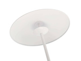 Lampa stołowa LUND w stylu skandynawskim – biały klosz talerz - minimalistyczna lampa do salonu i sypialni
