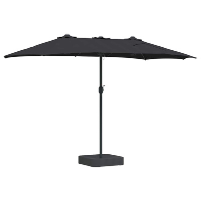 Parasolka ogrodowa Czarny 385 x 209 x 244 cm Poliester
