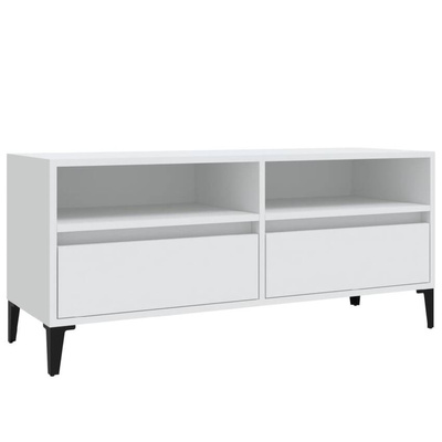 vidaXL Szafka pod TV, biała, 100x34,5x44,5 cm, materiał drewnopochodny wariant 4