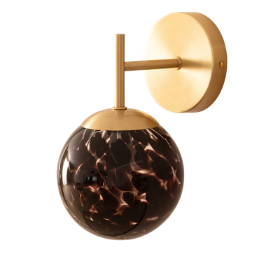 Kinkiet złoty Czarna Szklana Kula E14 Abruzzo Sfero