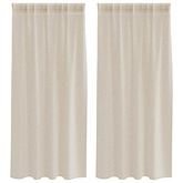 Firany Voile z zasłonami 2 pcs piaskowy 175 x 140 cm Poliester