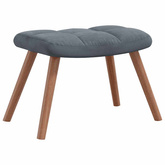 Fotel z podnóżkiem, ciemnoszary, obity aksamitem model standard