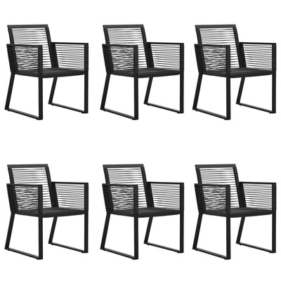 7-częściowy zestaw mebli ogrodowych, czarny, rattan PVC
