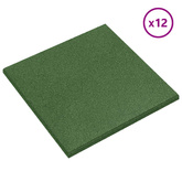 Płytki ochronne przed upadkiem 12 pcs zielony 50 x 50 cm Guma