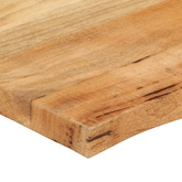 Blat stołu, 110x60x3,8 cm, naturalna krawędź, lite drewno mango