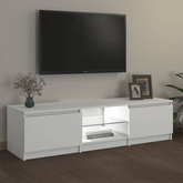 vidaXL Szafka pod TV z oświetleniem LED, biała, 140 x 40 x 35,5 cm