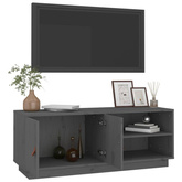 vidaXL Szafka pod TV, szara, 105x34x40 cm, lite drewno sosnowe
