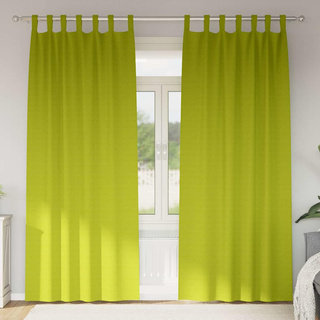 Firany blackout z kółkami 2 pcs Zielony 260 x 140 cm Poliester