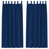 Firany blackout z kółkami 2 pcs Ciemnoniebieski 245 x 140 cm