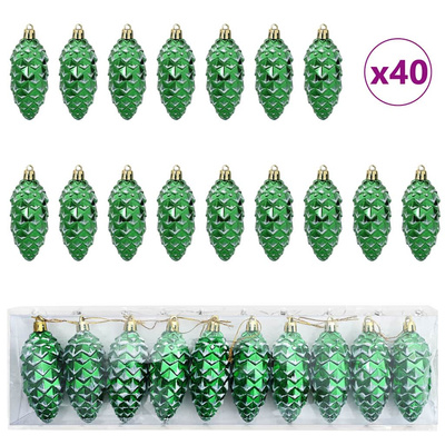 Choinkowa Bombka Szyszka 40 pcs Zielony Z tworzywa sztucznego