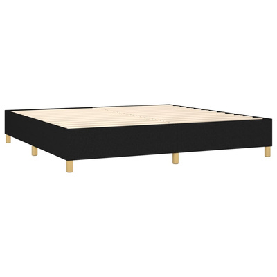 vidaXL Łóżko kontynentalne z materacem, czarne, tkanina, 200x200 cm wariant 15