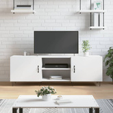 vidaXL Szafka pod TV, biała, 150x30x50 cm, materiał drewnopochodny wariant 8