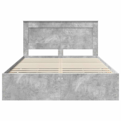 Ramka łóżka Betonowy szary 160 x 200 cm Drewno inżynieryjne