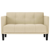 Sofa dwuosobowa kremowa 111 cm Tkanina