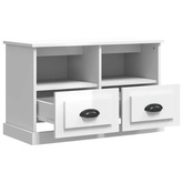 vidaXL Szafka pod TV, biała z połyskiem, 80x35x50 cm