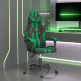 vidaXL Fotel gamingowy, czarno-zielony, sztuczna skóra