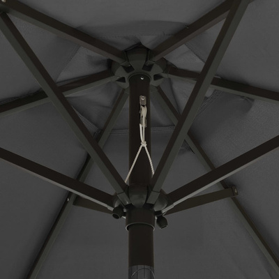 Parasol ogrodowy z LED, antracytowy, 200x211 cm, aluminium