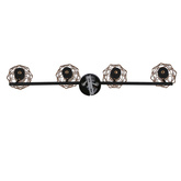 Lampa ścienna sufitowa listwa czarny klosz miedziany 4x40W E14 Acrobat 94-22226