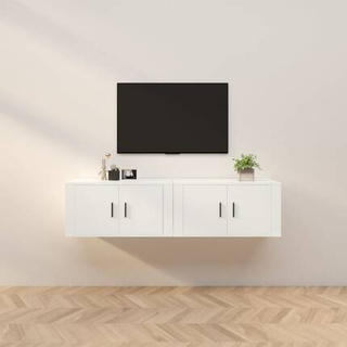 vidaXL Wiszące szafki telewizyjne, 2 szt., białe, 80x34,5x40 cm