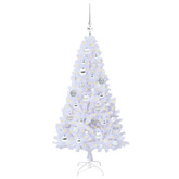Sztuczna choinka z 150 diodami LED Biały 120 cm PVC i stal