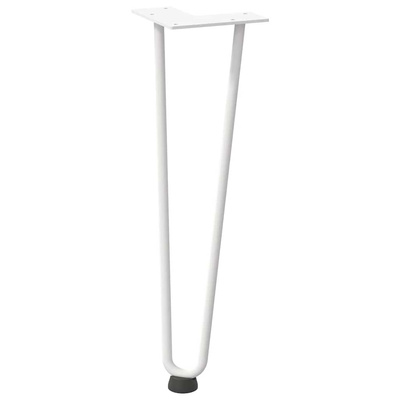 Nogi do stolika kawowego w kształcie spinki do włosów 4 szt. Białe 42 cm Stal lite
