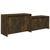 vidaXL Szafka pod TV, przydymiony dąb, 146,5x35x50 cm