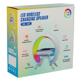 Lampka LED Gamingowa RGB głośnik ładowarka indukcyjna radio budzik zegar