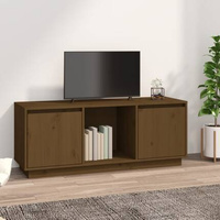 vidaXL Szafka pod TV, miodowy brąz, 110,5x35x44cm, lite drewno sosnowe