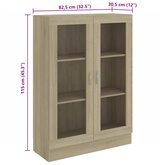 Witryna, dąb sonoma, 82,5x30,5x115 cm, materiał drewnopochodny