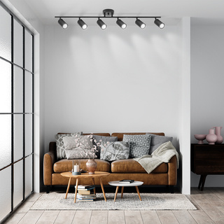 LAMPA SPOT 6xGU10 CZARNA VOLO