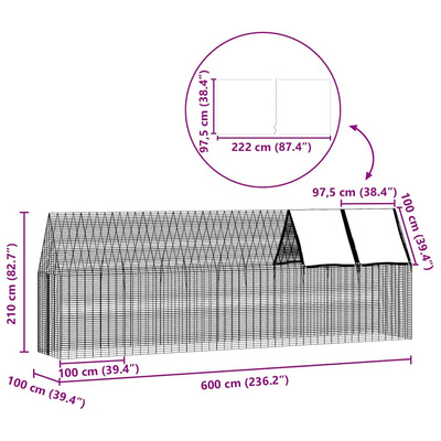 Klatka dla kur 2 szt. srebrny 600 x 100 x 210 cm