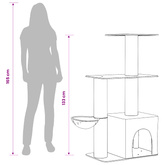 Drewno dla kotów z drapakami sisalowymi jasnoszary 133 cm