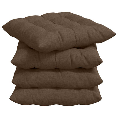 Poduszki na siedziska 4 pcs Brązowy 40 x 40 x 6 cm tkanina