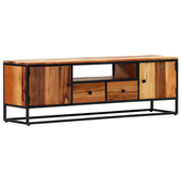 vidaXL Szafka pod TV, 120x30x40 cm, lite drewno odzyskane i stal