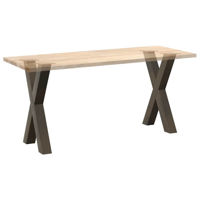 Nogi do stołu jadalnego w kształcie litery X 2 szt. Naturalna stal 60x(72-73) cm Stal