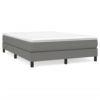 vidaXL Łóżko kontynentalne z materacem, ciemnoszara tkanina 160x200 cm model standard