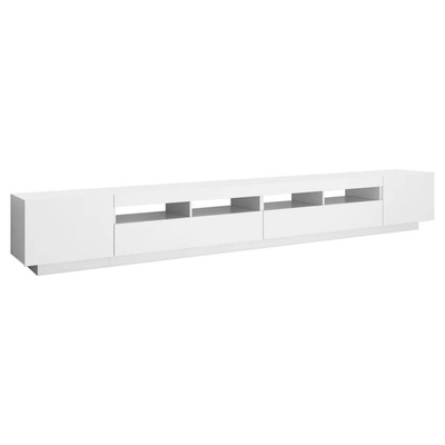 vidaXL Szafka pod TV z oświetleniem LED, biała, 300x35x40 cm