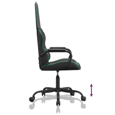 vidaXL Fotel gamingowy, czarno-zielony, sztuczna skóra