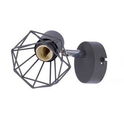 Kinkiet szary druciany pojedynczy 1X40W E14 Verve 91-60969