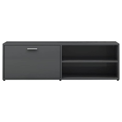 vidaXL Szafka pod TV, szara na wysoki połysk, 120x34x37 cm