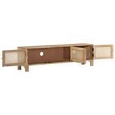 vidaXL Szafka pod TV, 140x30x40 cm, drewno mango i naturalna trzcina