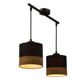 Porto lampa wisząca czarny 2x60w e27 abażur czarny+fornir