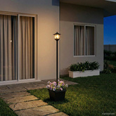 Lampka solarna z donicą with LED Bulb Czarny 32 x 32 x 158 cm