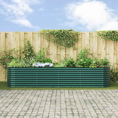 Podniesiony grządka Zielony 400 x 80 x 81 cm Stal