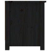 Szafka na buty, czarna, 110x38x45,5 cm, lite drewno sosnowe