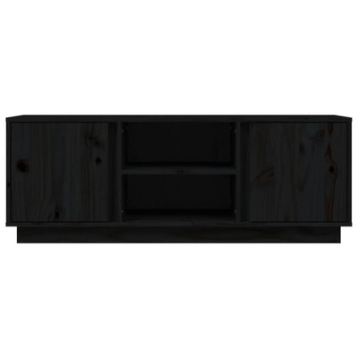vidaXL Szafka pod TV, czarna, 110x35x40,5 cm, lite drewno sosnowe