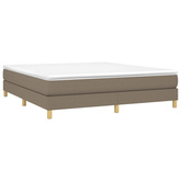 vidaXL Łóżko kontynentalne z materacem, taupe, tkanina, 180x200 cm wariant 4