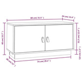 vidaXL Szafka pod TV, szara, 80x34x40 cm, lite drewno sosnowe